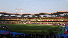 Jawaharlal Nehru Stadium, Kerala during an ISL match.