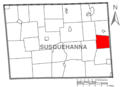 Location of Ararat Township in Susquehanna County