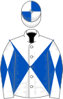 White and royal blue diabolo, quartered cap