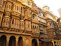 Rows of sandstone haveli in Rajasthan.