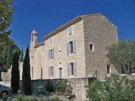 The town hall and church of Solérieux