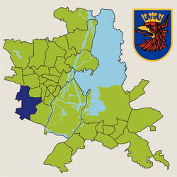 Location of Gumieńce within Szczecin