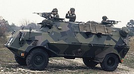 Tgb m/42 D SKPF (1983 REMO configuation), armed with two single ksp m/58B machine guns on the roof.