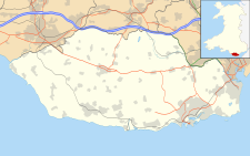 A map of the southernmost area of Wales.
