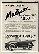1916 advertisement for the 1917 Madison in Motor Age Magazine