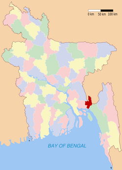 費尼縣於孟加拉位置圖