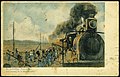 1900年代关于中东铁路的明信片，图中有当时铁路的机车。