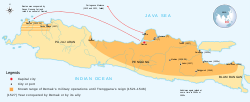 Known range of Demak's military operation until the reign of Sultan Trenggana (1521–1546)