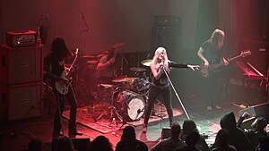 Electric Citizen performing live. Left to right: Ross Dolan, Nate Wagner, Laura Dolan, Nick Vogelpohl.