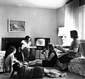 Image 10Family watching TV, 1958 (from History of television)