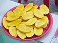 Sliced Ataulfo mangoes
