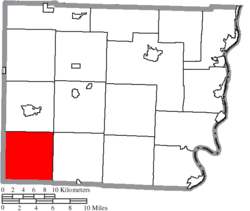 Location of Somerset Township in Belmont County