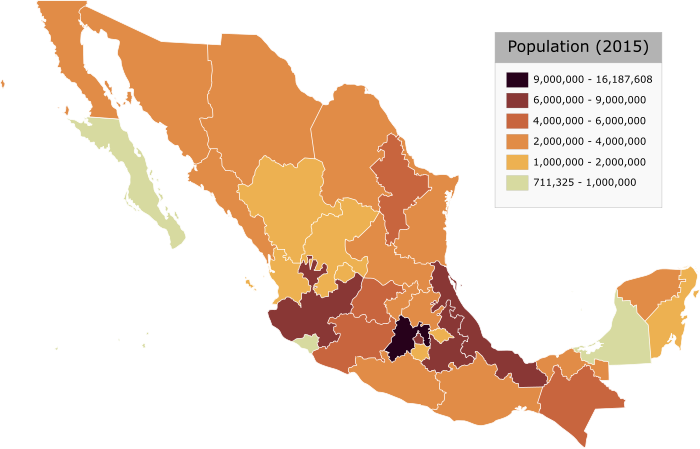 2013年各州人口地图