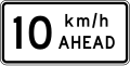 Road works speed limit ahead - 10 km/h