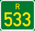 Regional route R533 shield