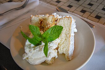 Lane cake, a white cake with raisin and nut filling