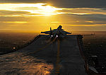 A Sukhoi Su-33 taking off from Admiral Kuznetsov aircraft carrier