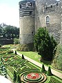 The gardens in the waterless moat of Angers Castle
