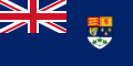 Blue Ensign worn as a jack by the Royal Canadian Navy 1921–1957 (with green maple leaves in the shield)
