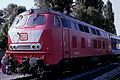 采用东方红色涂装的218 136-0号机车于黑尔讷（1992年）