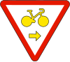 Bicycles are allowed to cross the red light for turning right