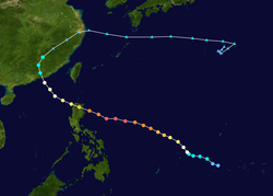 超強颱風海馬的路徑圖