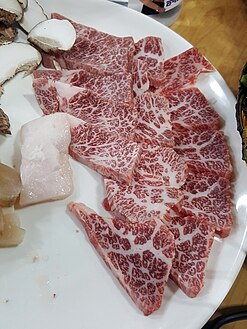 Marbled hanu beef (한우소고기)