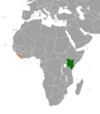 Location map for Kenya and Liberia.
