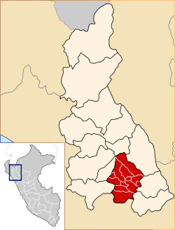 Location of Cajamarca in the Cajamarca Region