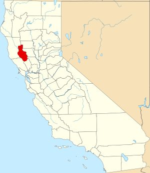 Map of California highlighting Lake County