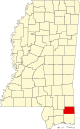 标示出乔治县位置的地图