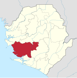 Location of Moyamba District in Sierra Leone