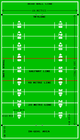 Diagram of markings and measurements on a typical rugby league field