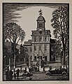 Linocut of the church created by Stanley Scott in 1939 for the Works Progress Administration