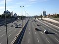 A view of North Access's Freeway at Buenos Aires, Argentina, from the bridge on Pres H.Yrigoyen Street at Florida, Buenos Aires, Argentina.