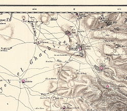 1870s map of the area around Al Jalama