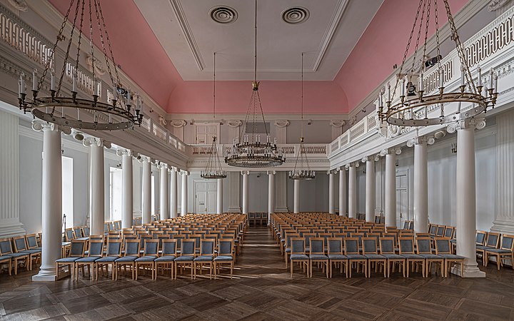图为爱沙尼亚塔尔图大学主楼内的礼堂。