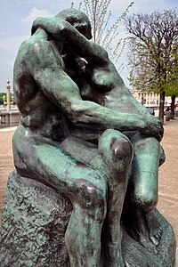 The Kiss by Auguste Rodin, (1934 cast of the marble original), West Terrace