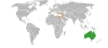 Location map for Australia and Cyprus.