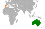 Location map for Australia and Spain.