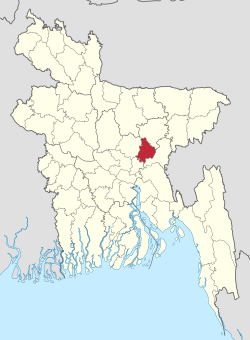 Location of Narsingdi District in Bangladesh
