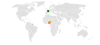 Location map for France and Nigeria.