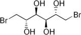 Stereo, skeletal formula of mitobronitol (2S,3S,4S,5S)-2,3,4,5-tetrol