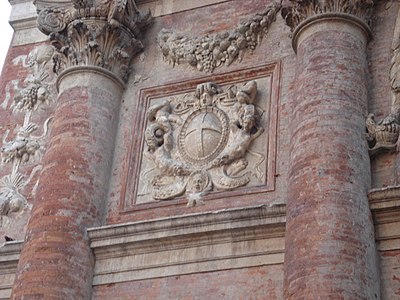 Late Palladio style, Mannerist decoration on the facade of the Palazzo del Capitanio (1565–1572)