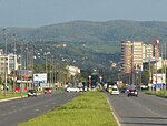 Fruška Gora, a view from Subotica Boulevard in Novi Sad