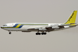 A Sudan Airways Boeing 707-320C on final approach to Sharjah International Airport in 2006