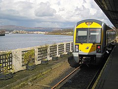 Class 3000 waiting to depart from the 1980 station to Belfast Great Victoria Street 30 March 2008