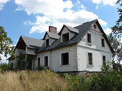 The manor house under renovation.