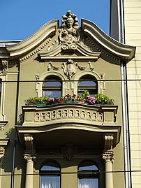 Balcony and gable