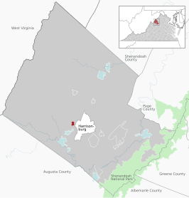 Location of the Belmont Estates CDP within the Rockingham County